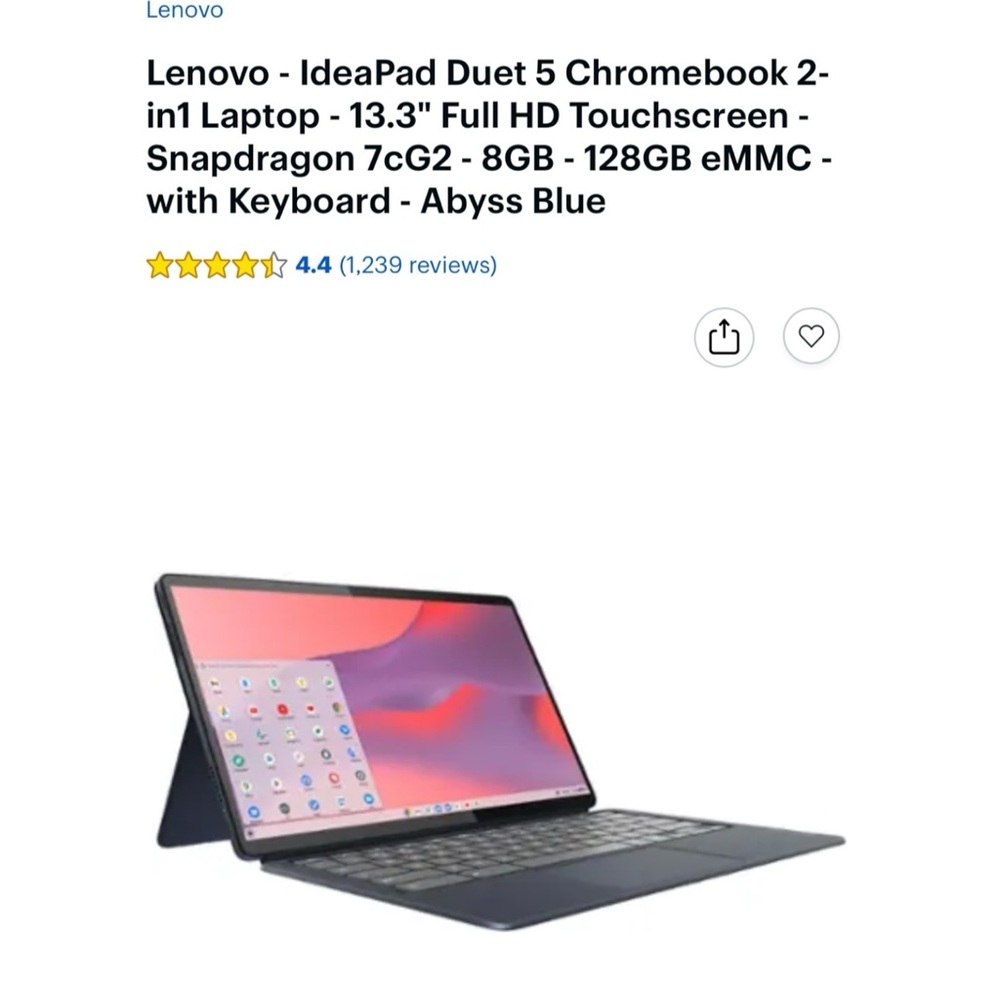 Lenovo - IdeaPad Duet 5 Chromebook 2-in1 Laptop